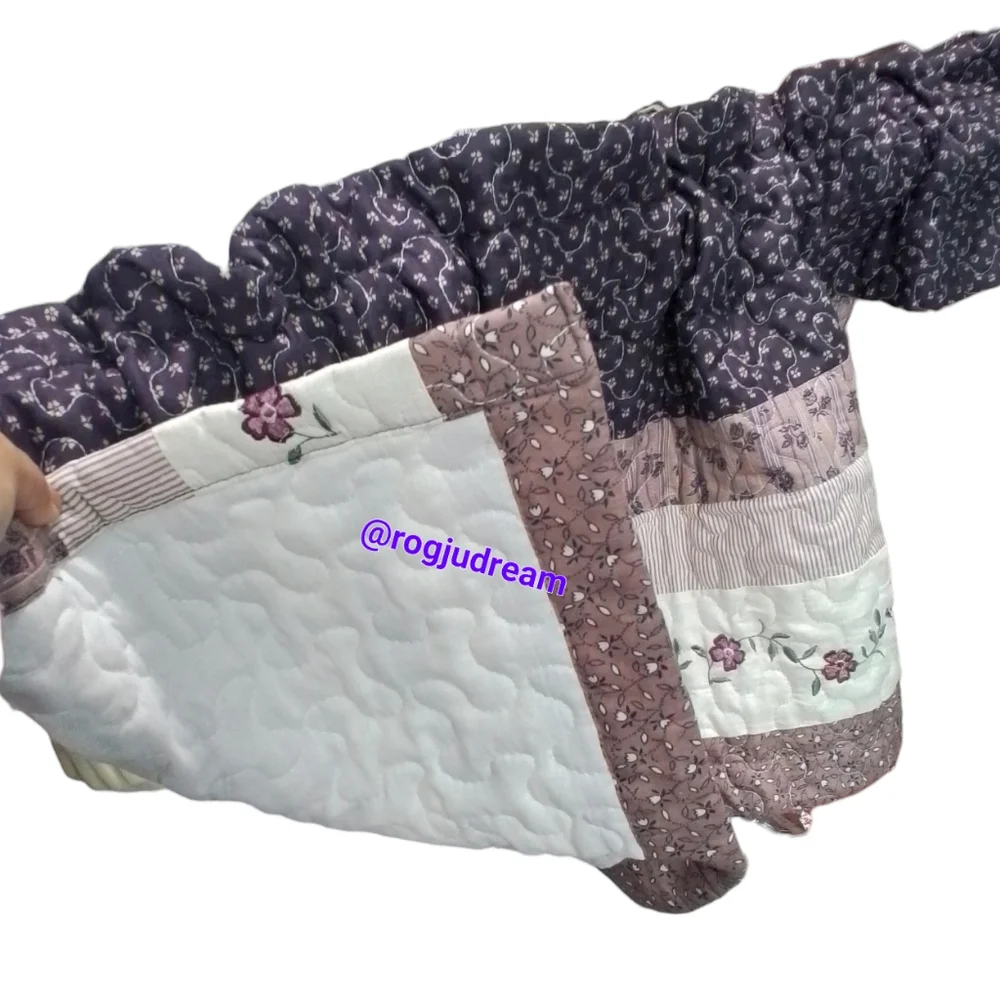 Boho Quilted Multi Purple Valance 2 Pk Set NEW